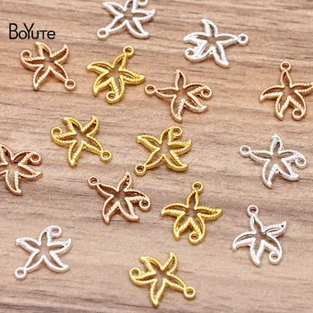 

BoYuTe (100 Pieces/Lot) 18*16MM Metal Alloy Starfish Connector Charms DIY Hand Made Jewelry Accessories Parts