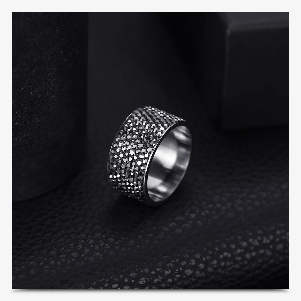 Роскошные 8 строк AAA циркон кольца из нержавеющей стали для мужчин и женщин кольца Шарм ювелирные украшения для свадьбы