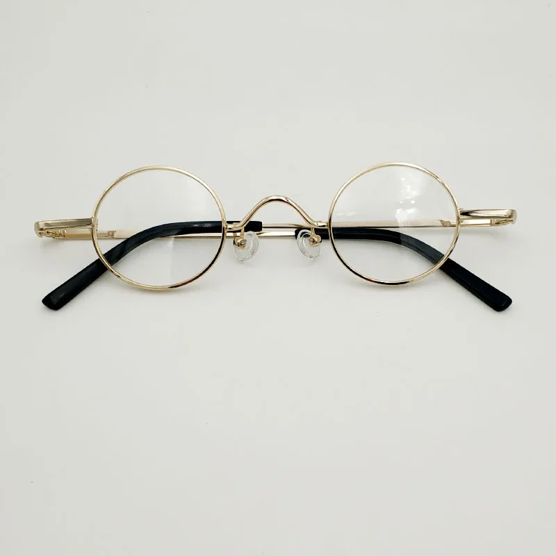 Круглые очки для взрослых, очень маленькие размеры линз, золото, черный, серебристый Размер 36 мм, оптические очки для близорукости