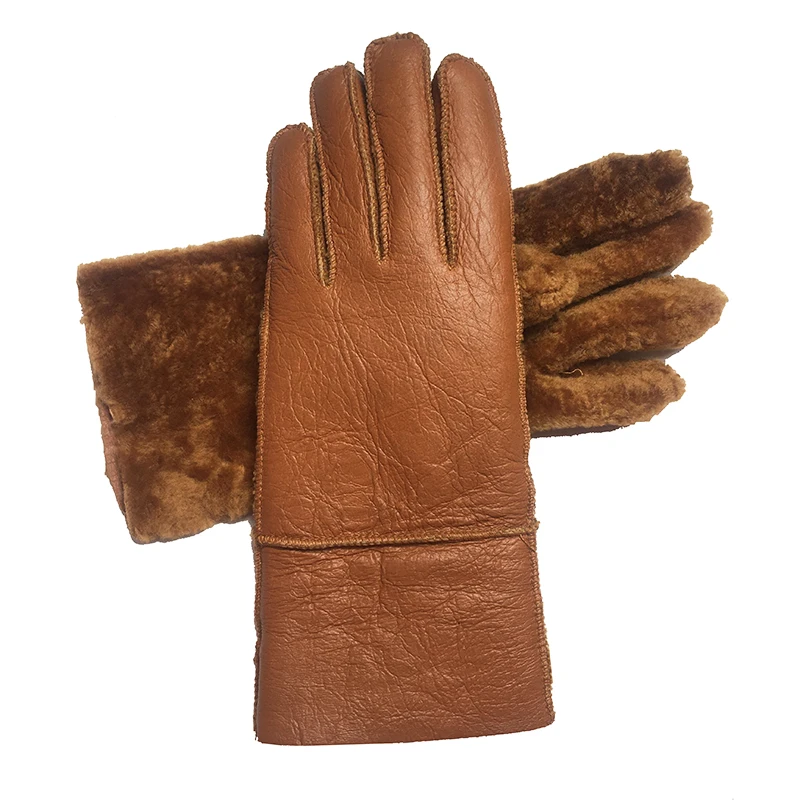 Leather yellow Зимние перчатки Специальное предложение женские кожаные перчатки желтая кожа овчина супер мягкий мех подкладка Теплые оболочки зимний подарок - Цвет: Leather yellow