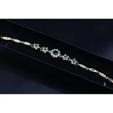 MADALENA SARARA модный браслет для девочек золотой тон с зеленым Цирконом AAA CZ инкрустированная длинная установка