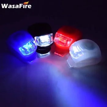 

WasaFire 50pcs/lot Silicone LED Bike Light Mini Bicycle Front Rear Light MTB Cycling Head Wheel Warning Lamp Taillight Wholesale
