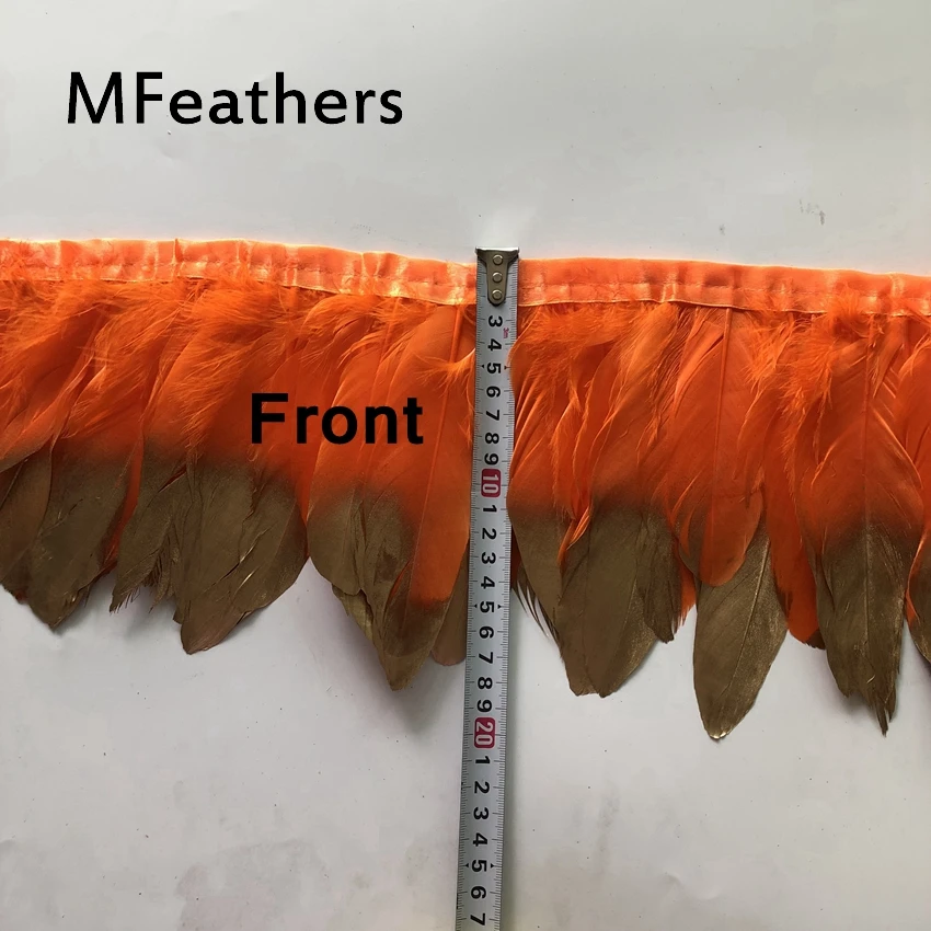 MFeathers золотой спрей гусиное перо кружево 15 20 см/6 8 дюймов оранжевый + Золотой