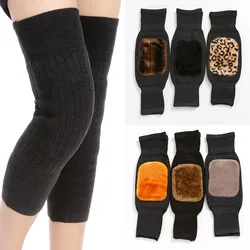 Thick Warm Wool Kneepad Leg Guard Cashmere Knee Protector Windproof Coldproof Leg Warmers for Women Men KneeCap Leg Sleeves