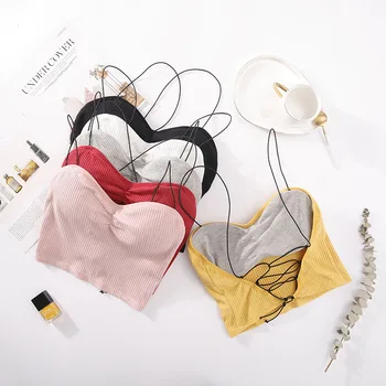 

Womens Summer Camis Tanks Tops Sexy Cotton Cross Straps Sleeveless Bra Vest Crop Top