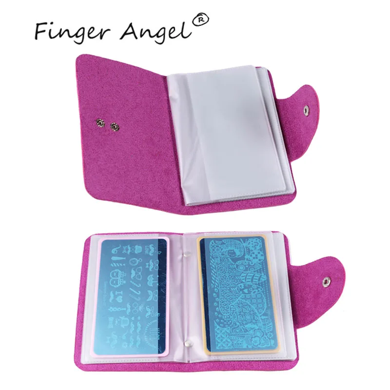 Finger Angel 20 слотов штамповочная пластина держатель чехол шаблон карты посылка PU дизайн ногтей органайзер для тарелок прямоугольник ногтей мешок для тиснения