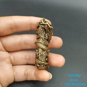 

Colgante de cobre puro Panlong pequeño colgante Jiuzi dragón real colgante