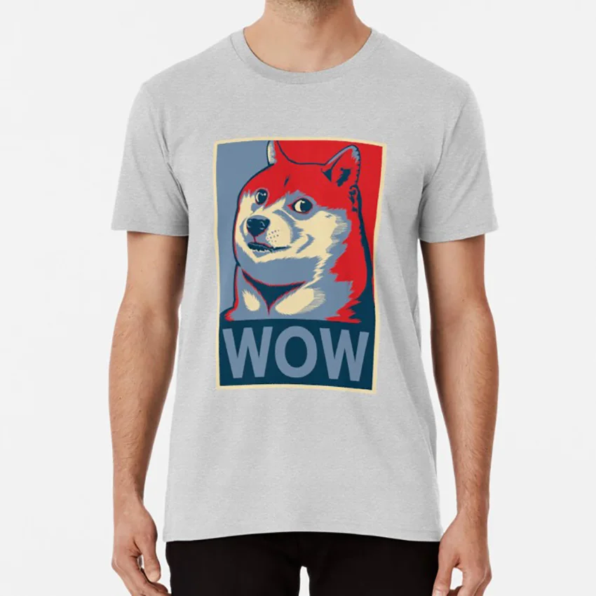 По нижнему краю высший класс! Футболка doge dog Шиба ину Обама wow такое искусство