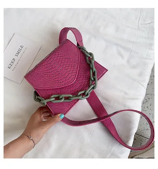 

New Fashion Crocodile Pattern Crossbody Bags for Women 2020 Chain PU Leather Shoulder Bag Sac Femme HandabgsWomen Designer Bag