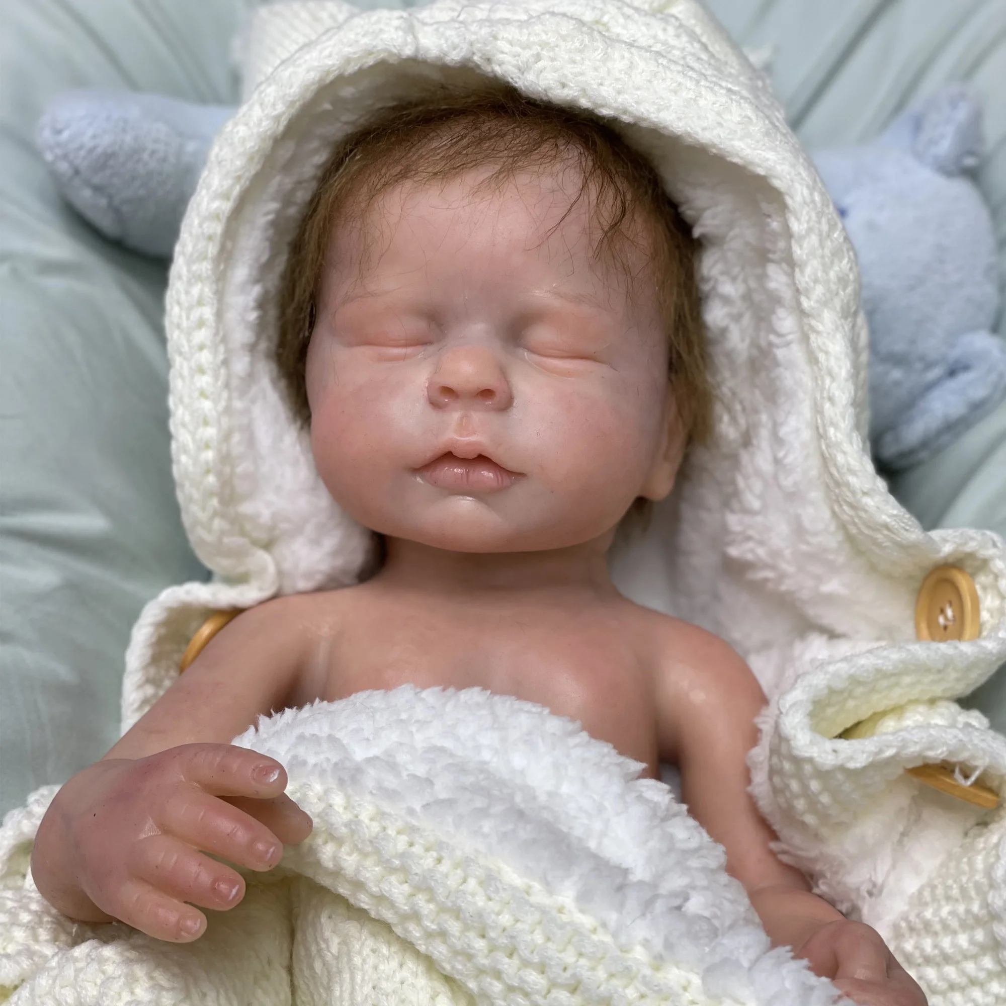 

Solid Silicone Doll Girl 18" Soft Newborn Full Body Baby Menina Macia Bebê Recém-nascido De Corpo Inteiro