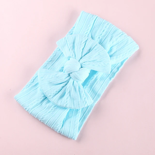 1Pcs Newborn Baby Headband For Girls Elastic Knit Children Turban Baby Bows Soft Nylon Kids Headwear Hair Accessories 32 Colors 9