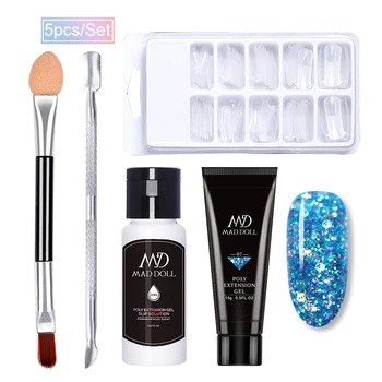 

15g Finger Extention Gel Kits Nail Gel Polish Set UV LED Soak Off 20ml Slip Solution For Manicure Nail Art