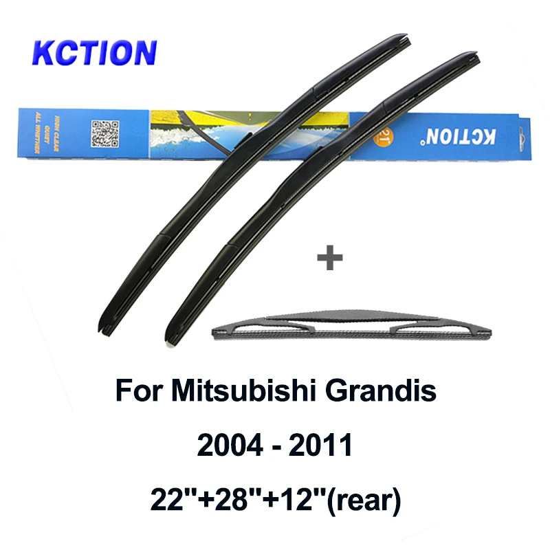 Гибридные щетки стеклоочистителя для лобового стекла, аксессуары для автомобиля для Mitsubishi Grandis, подходящий крючок, рычаг, от 2004 до 2011 - Цвет: Front-Rear