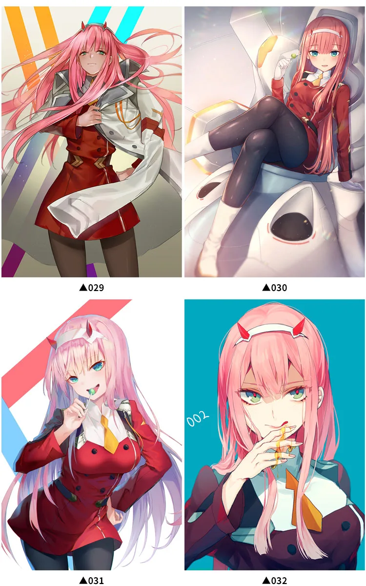 クラシックアニメ最愛にfranxx文字ゼロ2つの高精細キャンバスポスター掛け軸絵画収集価値がある Stickers Aliexpress