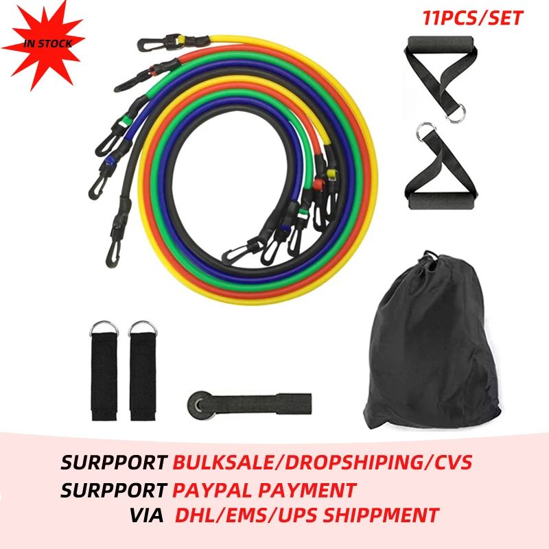 

Fitness Resistance Bands Set Exercise Fitness Band Stretch Training Heavy Duty Workout Tool Multi-functional Elastic Pull Rope