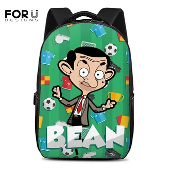 

FORUDESIGNS Cartoon Mr Bean Backpacks for Women Cute Mr.Bean&Soccer Laptop Backpack Teenager Men's Travel Back Pack Schoolbags