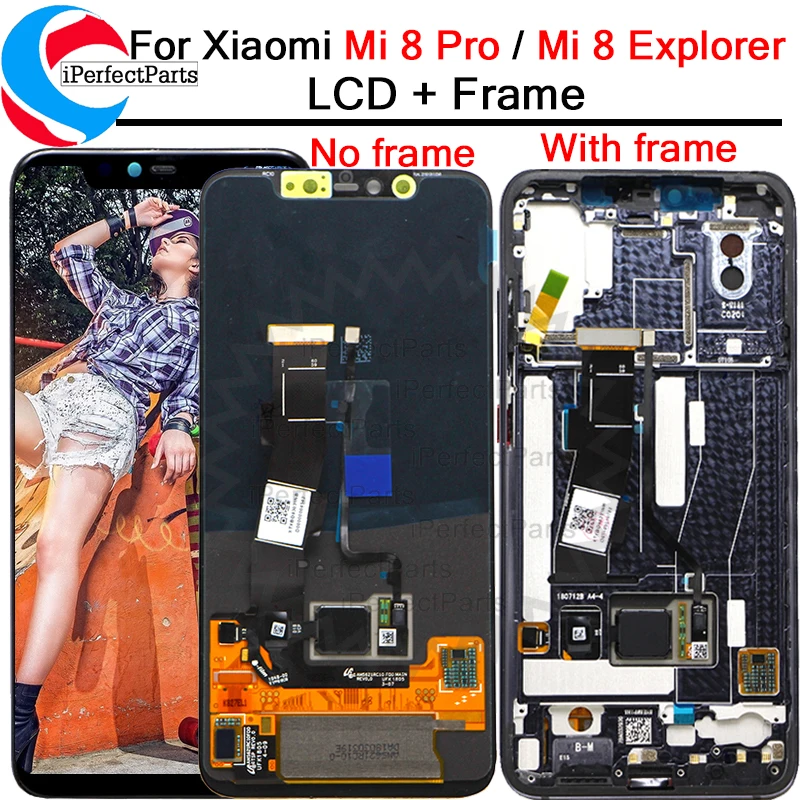 6 21 ''для Xiaomi Mi 8 Pro ЖК дисплей сенсорный экран дигитайзер с рамкой в сборе Замена