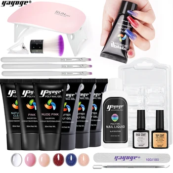 

Yayoge Poly Gel Nail Kit Nail Gel Glitter for Nails Extension 30ml Glitter Quick Extension Gel Polish Nail Art US warehouse