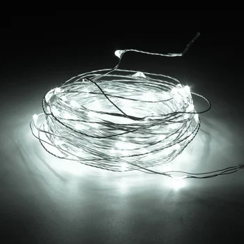 

10M Silver Wire 100 LED String Light for Christmas Wedding DC 12V Waterproof LED Fairy Light Lamp Adapter US Plug