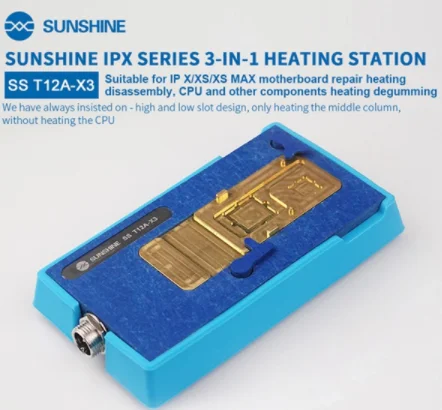 SUNSHINE 3 в 1 нагревательная станция SS T12A-X3 для IPhone X XS XSMAX PCB cpu IC чипы разборка клей для удаления пайки инструмент для ремонта - Color: T12A-X3