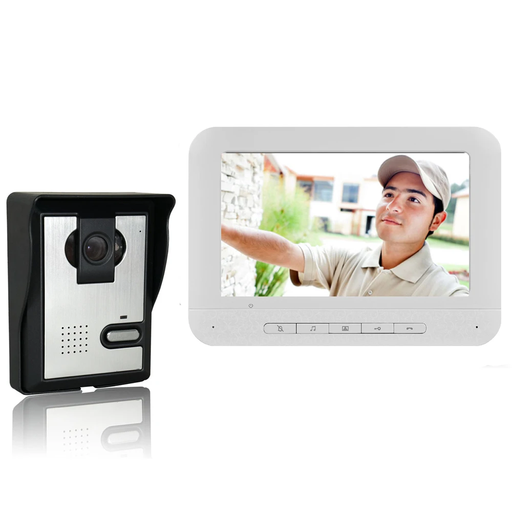 7 inch Wired Video Door Phone Visual Video Intercom Speakerphone Intercom System With Waterproof Outdoor IR Camera wifi video door phone Door Intercom Systems