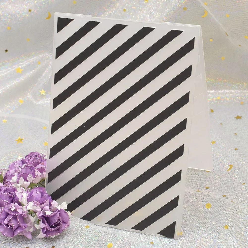 

Twill Line Stripe Plastic Embossing Folder Paper Embossing Stencil Template For Scrapbooking Photo Album Card Background Making