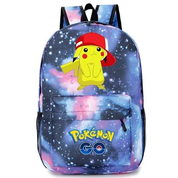 

Anime Cartoon Pikachu Pokemon Backpack Pokemon For Female Computer travel School Bags For Teenager Girls Boys shoulder bag