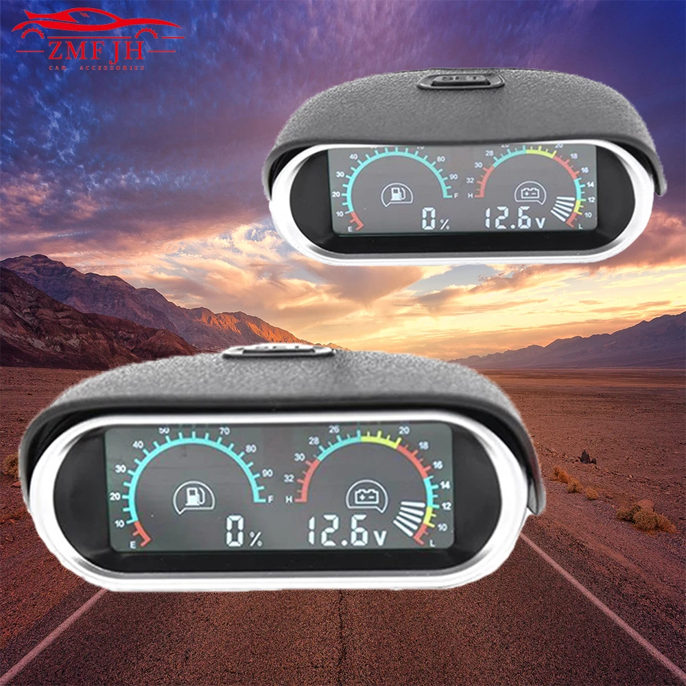 

2 in 1 12v/24v Horizontal LCD Digital Car Truck Voltmeter Voltage Gauge Universal Oil Fuel Gauge Meter Fuel Level Gauge