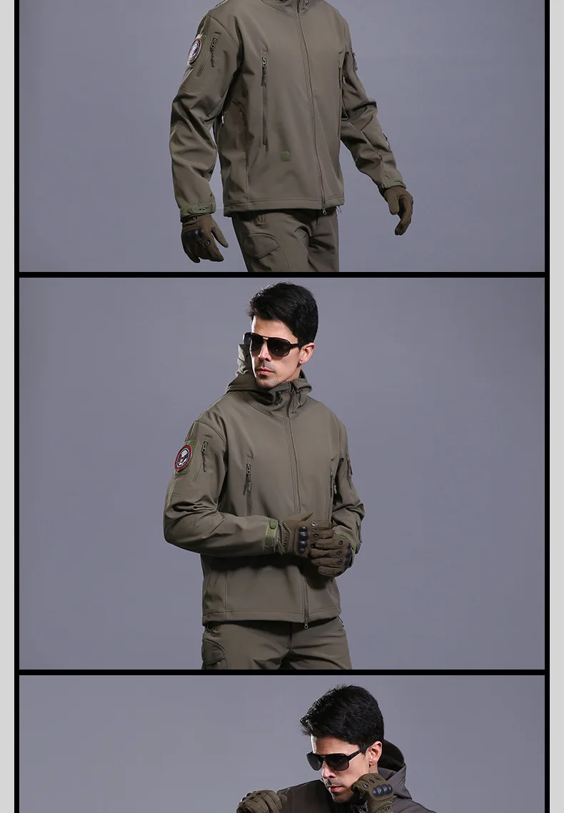 Военная форма для мужчин, уличная тактическая Боевая камуфляжная армейская куртка с капюшоном, теплая водонепроницаемая одежда для охоты и альпинизма