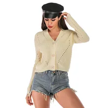 Осень-зима, Женский вязаный кардиган, свитер, пальто, короткая женская повседневная шаль, вязаная куртка, топ абрикосового цвета