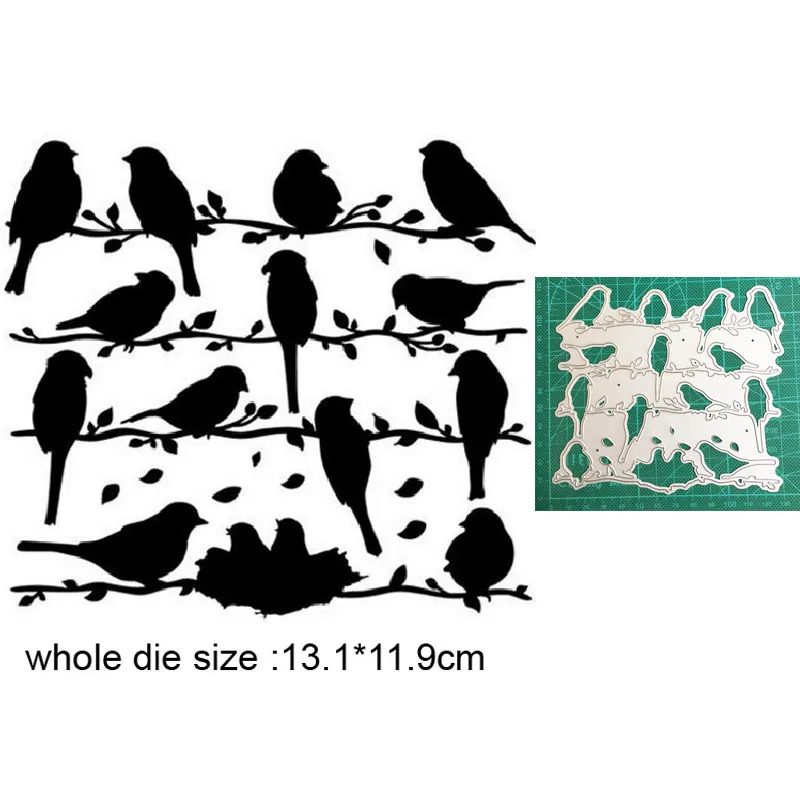 Craft dies Bird on Branch Strip Metal Cutting Dies Stencil For DIY Scrapbooking Paper Embossing Die Cut New 2021 | Дом и сад