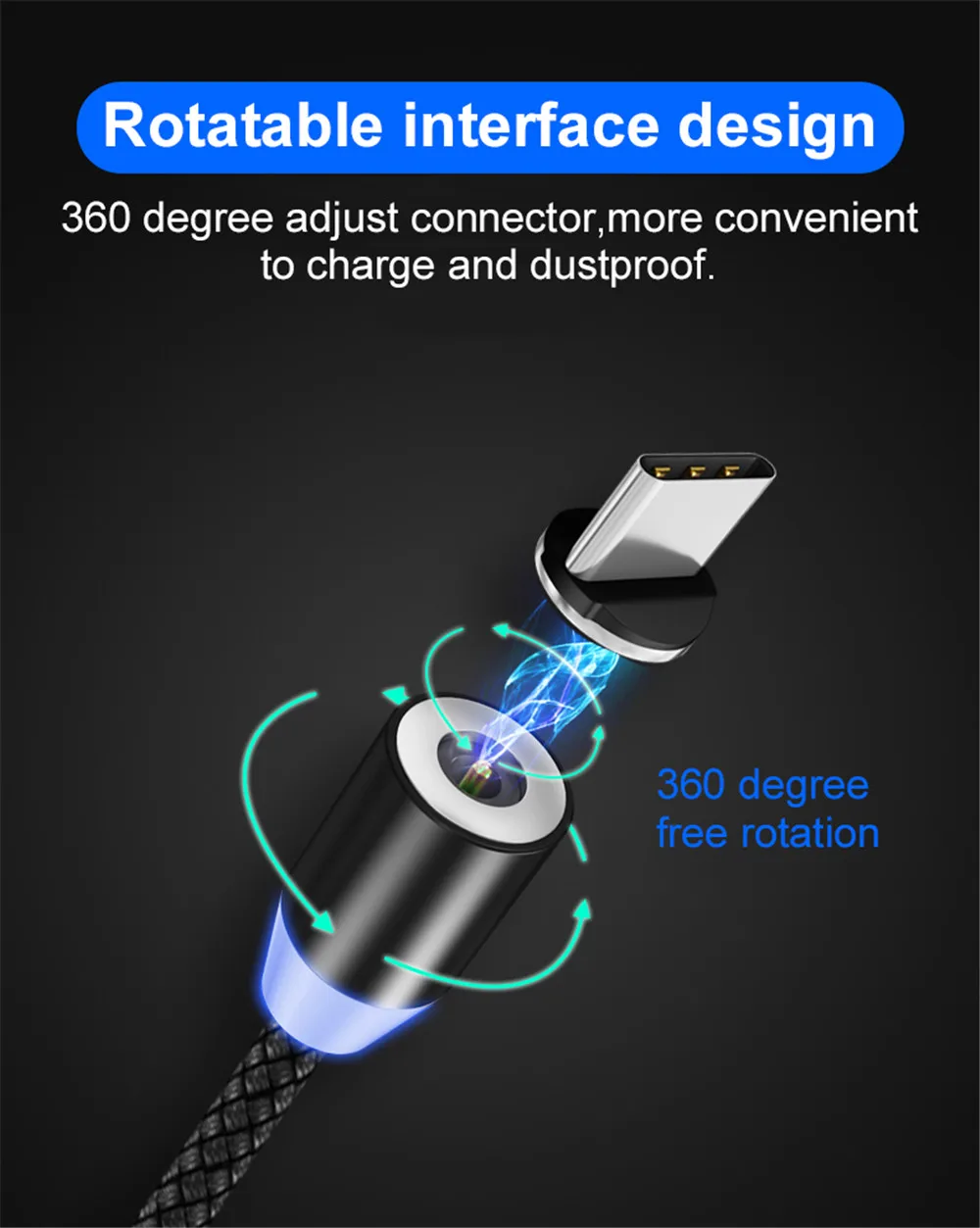 1 м светодиодный магнитный usb-кабель для Meizu M3 M5 M6 Note MX6 u10 Micro USB/type-C кабель для зарядки и передачи данных Шнур для samsung huawei sony LG