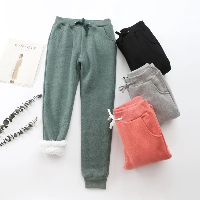 BEFORW 2019 Winter Women Pant Thick Lambskin Cashmere Pants Warm Female Casual Pants Loose Harlan Pants Long Trousers Plus Size BEFORW 2019 Winter Women Pant Thick Lambskin Cashmere Pants Warm Female Casual Pants Loose Harlan Pants Long Trousers Plus Size