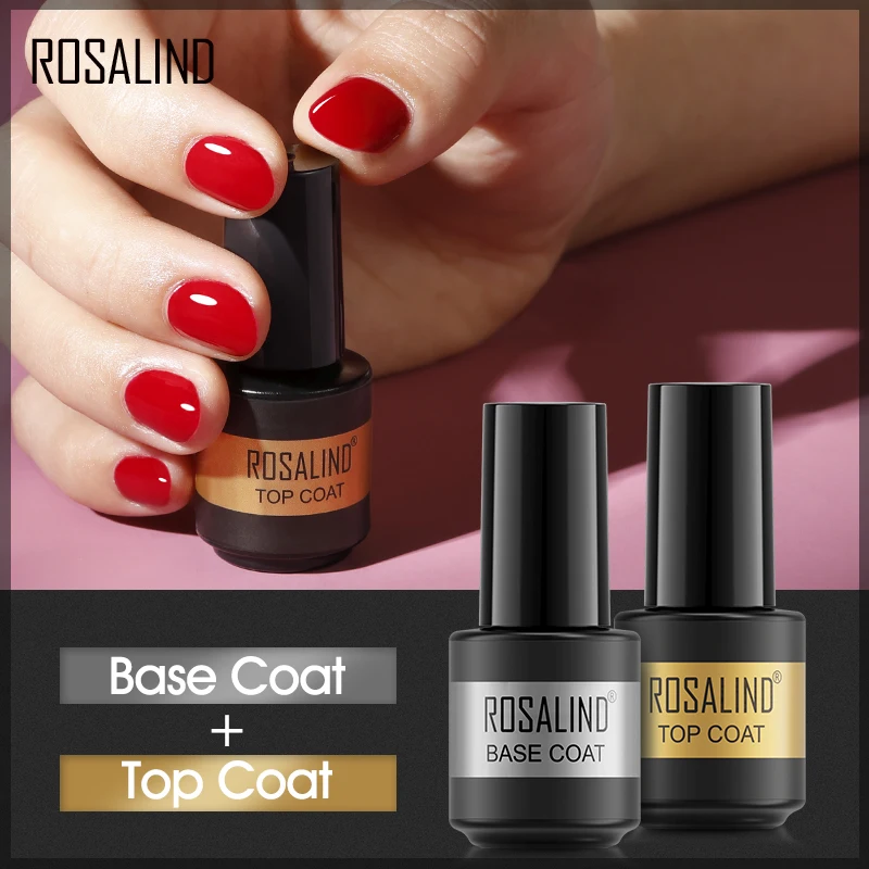 ROSALIND Gel Polish 7ML Top Coat UV Lamp Gel Soak Off Reinforce Long Lasting Nail Art Manicure Gel Lak Varnish Primer Lacquer 2