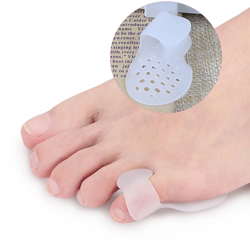 2pieces=1pair Small Toe Varus Separator Bunion Overlapping Corrector Silicone Pad Thumb Valgus Straighten Orthosis toe separators,toe corrector,toe spreader