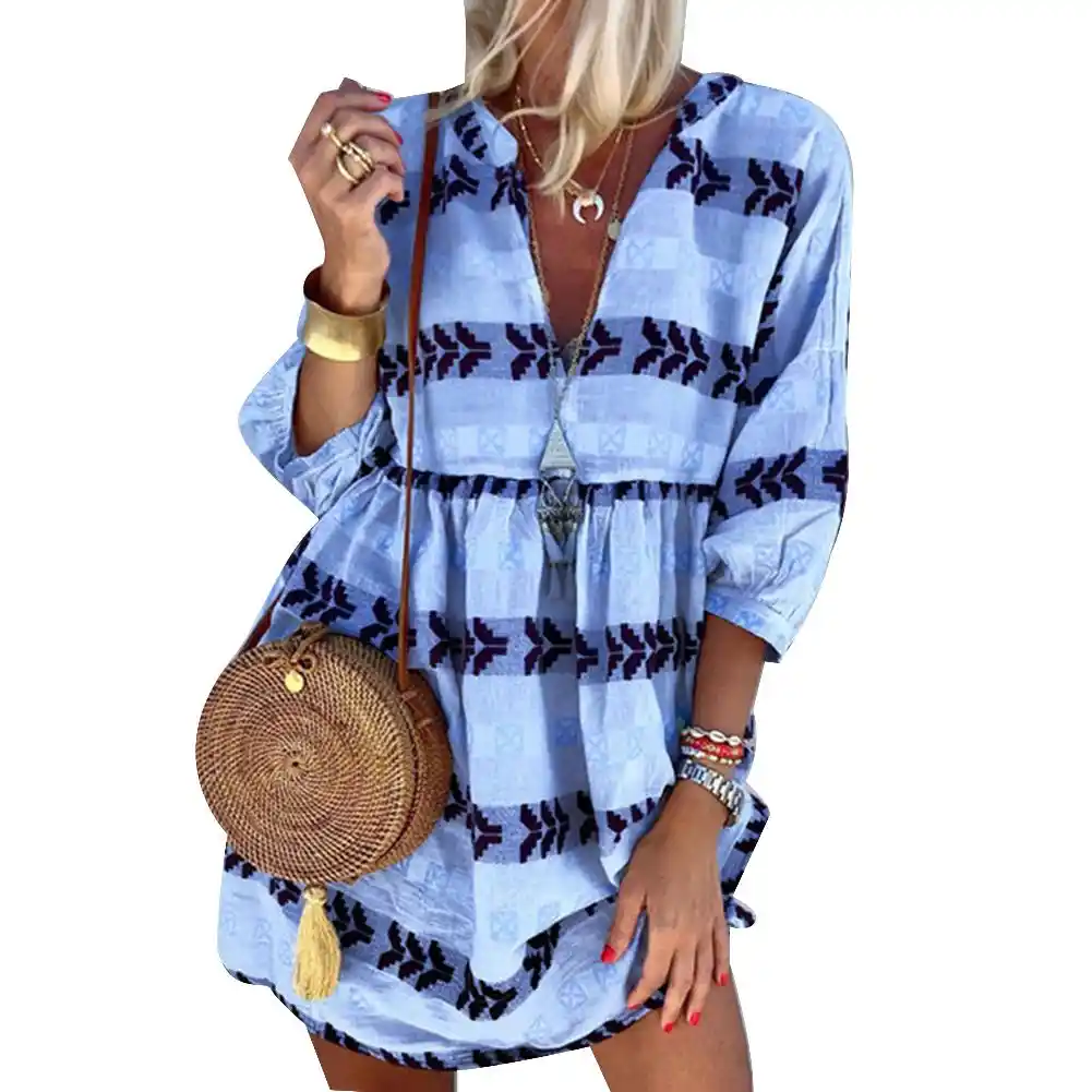geometric printed loose dress