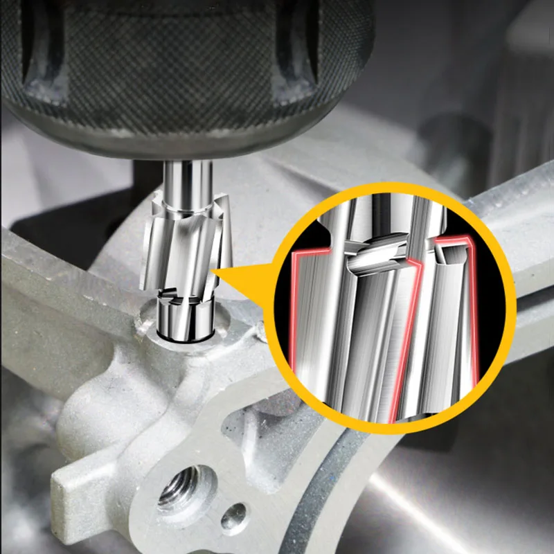 HSS Counterbore Bolt Drill Countersink Mill Cutter M3 Tin Coated M4 M5 M6 M12 CNC Countersunk Screw Hexagonal Hole Metal Tool Drill Cutter Tool