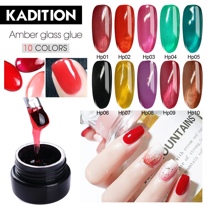 

KADITION New Jelly Nails Acrylic Pure Glaze Candy Nail Gel Glass Summer Attribute Translucent Neon Color Poly Extension UV Gel