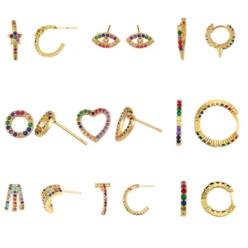 

Big TWIST Studing Earring 18mm Loop Circle Round Earring for Women CZ Crystal Punk Rock 2020 Fashion Earrings Jewelry