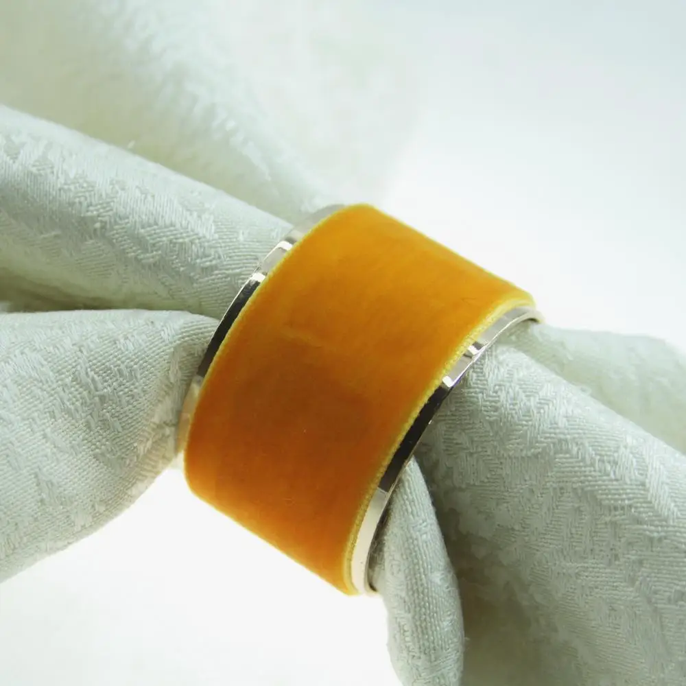 free shipping velvet gold metal napkin ring for wedding, napkin decoration 12 pcs qn19101401 - Цвет: qn19101402