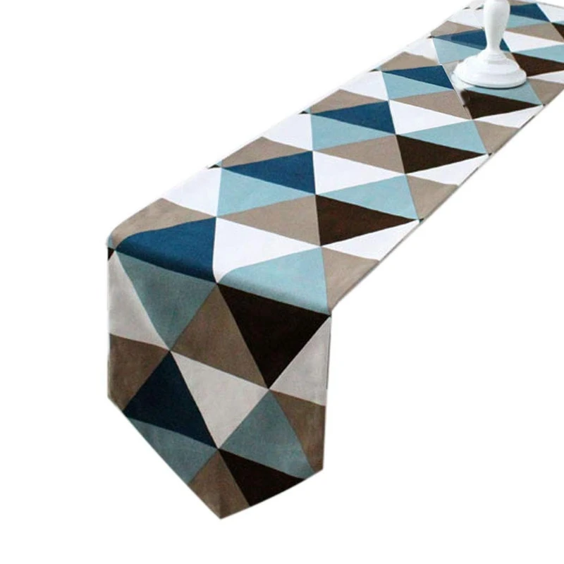 

Modern Geometric -Pattern Table Runner - Polyester Fabric Table Top Decoration Home Decor
