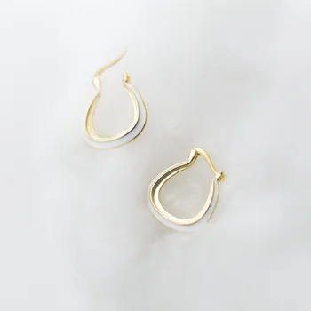 

MloveAcc 925 Sterling Silver Gold Color U Shape Hoop Earrings for Women Luxury Statement Earrings 2019 New mode