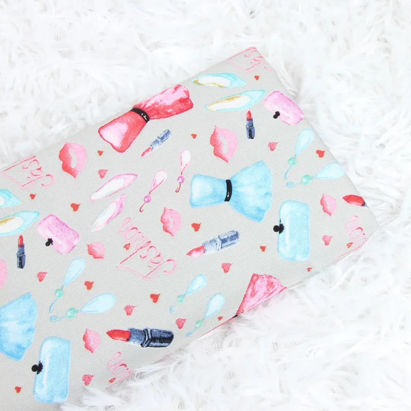 Полметра простой хлопчатобумажная ткань с модным платьем обувь печать ручной работы DIY одежды платье Детская ткань хлопок CR-283