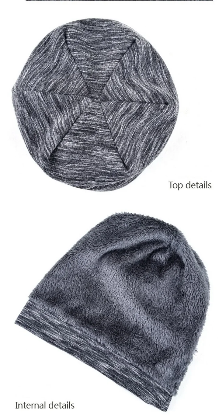 NUZADA однотонные Зимние головные уборы для мужчин и женщин Skullies Beanie Hedging cap вязаная шапка s хлопок двухслойная ткань капот теплая шапка