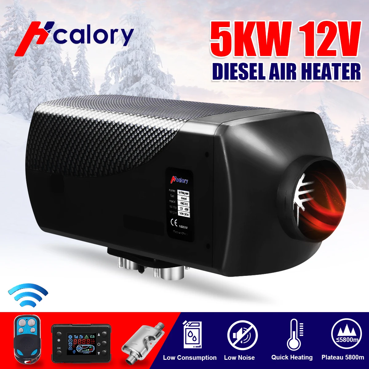 Hcalory 脱脂剤12v 5000w Lcdスイッチ 脱脂剤 ワイヤーハーネス 駐車場 車 ボート モーターホーム トレーラー トラック用 Heating Fans Aliexpress