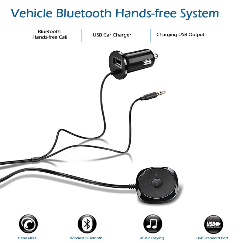 5 В/2,1 а прикуриватель автомобильный комплект громкой связи Bluetooth аудио приемник usb зарядка AUX MP3-плеер автомобильный 3,5 мм аудио кабель устройства