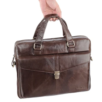

Men Leather Bags Business Briefcase Computer Handbags Large Capacity Crossbody Travel Laptop Bags Office Soft Leather Bags