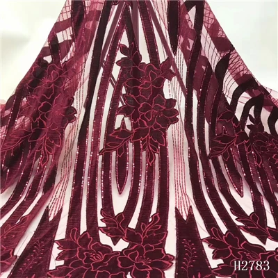 HFX последние французские бархатные кружевные ткани высокого качества нигерийские кружевные ткани с африканскими пайетками кружева для женщин платье H2783 - Цвет: as picture