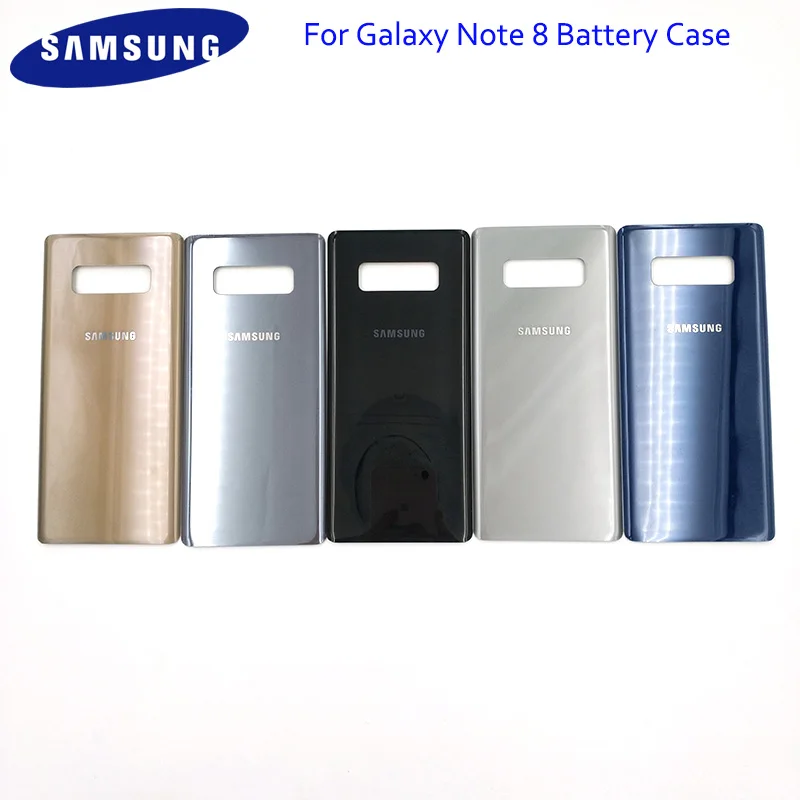 

100% Original Samsung Note 8 Glass Back Housing Rear Door Cover For Galaxy Note 8 N9500 N950F Battery Cover 6.3 Inch With Logo
