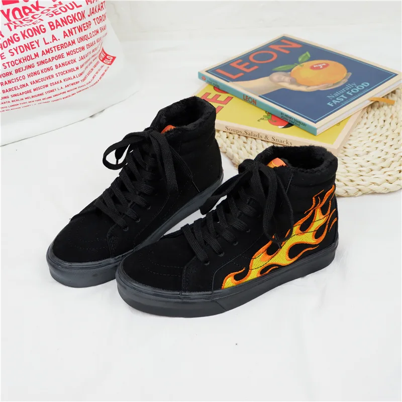 Пламени хлопковая обувь Верхний материал из Женская зимняя новая Корейская